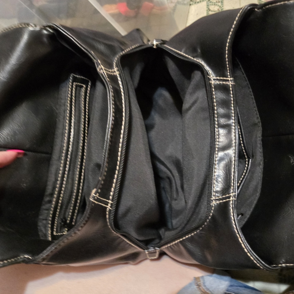 Black Studded Leather Handbag - Picture 4 of 5